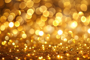 Wall Mural - golden bokeh lights blurry background for festive designs