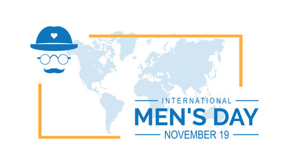 Wall Mural - International Men's Day is observed every year on November.Holiday Awareness concept. background, placard, banner template Vector illustration design.