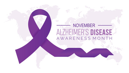 Wall Mural - National Alzheimer's disease awareness month is observed every year on November. Medical Healthcare Awareness concept. background, placard, banner template Vector illustration design.