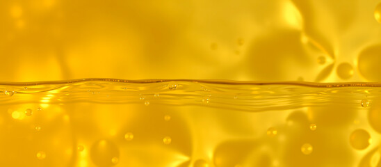 Poster - Golden Liquid with Bubbles