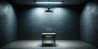 © lapeepon - Dark interrogation room with one small overhead light, interrogation, room, dark, lighting, interrogation room, shadows
