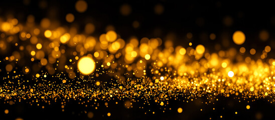 Canvas Print - Golden Bokeh Lights Background