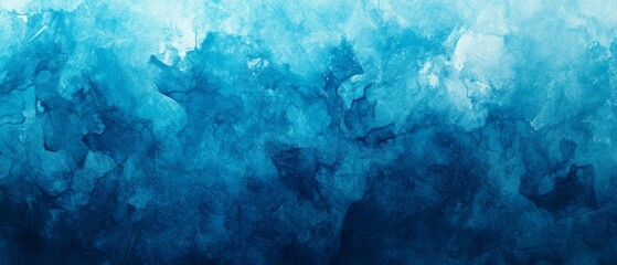 Poster - Abstract Gradient Deep Blue Watercolor Background with Fluid Grunge Texture