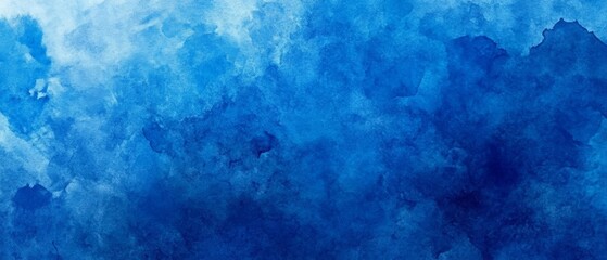 Poster - Abstract Gradient Deep Blue Watercolor Background with Fluid Grunge Texture