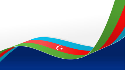 Wall Mural - wavy azerbaijan flag vector background with copy space for text. azerbaijan national day