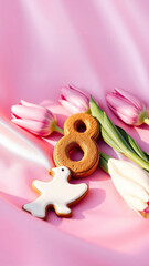 Sticker - Cookies, Tulips and Pink Satin for International Women's Day