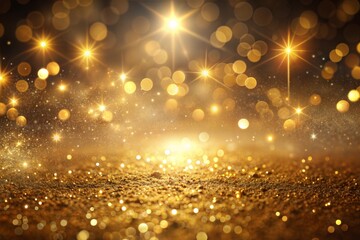 Wall Mural - mesmerizing golden glitter background with sparkling bokeh