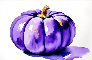 Purple pumpkin isolated on white background