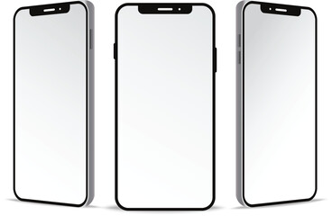 Aufkleber - set of realistic smartphone. technology device. cellphone symbol for communicator vector illustration.