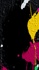 Sticker - Abstract Paint Splatter on Black Background