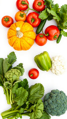 Poster - Fresh vegetables on a white background