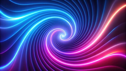 Abstract neon lighting background with a wavy spiral pattern , neon, lighting, abstract, background, wavy, spiral, glow