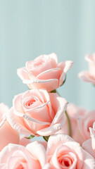 Canvas Print - Delicate Pink Roses in Soft Focus