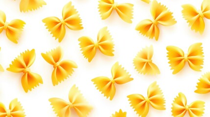 Poster - Minimalist Flat Vector Illustration of Farfalle Ribbon Noodles on White Background