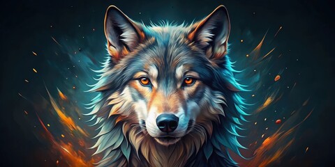 Naklejka na meble Dynamic and majestic wolf head design for powerful and inspiring creatives , strength, elevate, fierce, untamed, spirit, channel