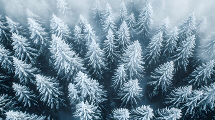 Wall Mural - Fir tree tops full os snow. Winter forest picture. spruce trees full of snow. Winter in the forest. Powder day on the mountain. Fresh snow on trees