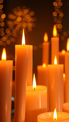 Poster - Burning candles with bokeh lights