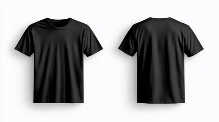 Black t-shirt mockup. T-shirt front and back template