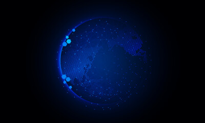 Wall Mural - abstract light out technology background hitech communication concept innovation send for planet ear