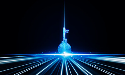 Wall Mural - abstract door open light of technology background hitech communication concept innovation background