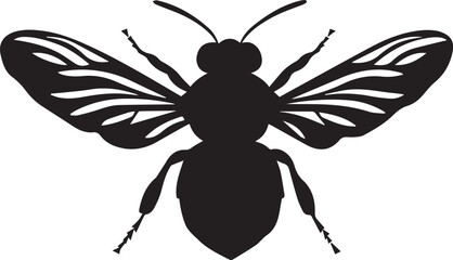 silhouette of a bee