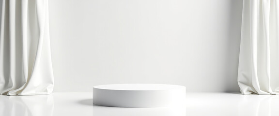 Poster - Minimalist White Pedestal in a Simple Room