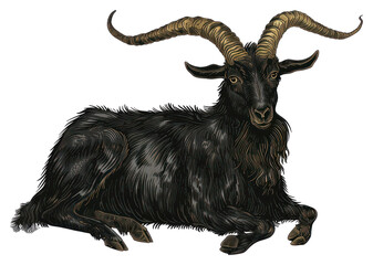 PNG Majestic black goat illustration