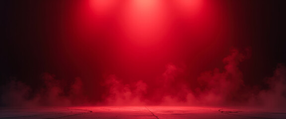 Canvas Print - Red Spotlight on Smoke Filled Stage