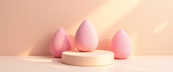 Sticker - Pink Beauty Blenders on a Peach Background