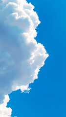 Wall Mural - White fluffy clouds against a blue sky