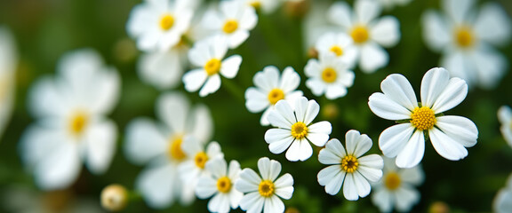 Sticker - Delicate White Daisies in a Field of Green