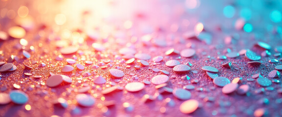 Poster - Abstract Glitter Background with Pink and Blue Lights