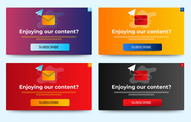 Poster - Newsletter Subscription Email pop up notification banner design. Professional web design, full set of elements. User-friendly design materials. vector