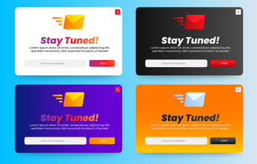 Poster - Newsletter Subscription Email pop up notification banner design. Professional web design, full set of elements. User-friendly design materials. vector