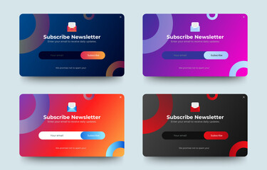 Poster - Newsletter Subscription Email pop up notification banner design. Professional web design, full set of elements. User-friendly design materials. vector