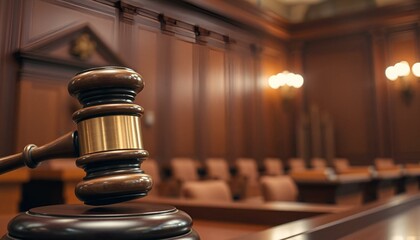 gavel in the courtroom. the concept of jurisprudence and jurisprudence. space for text