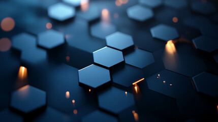 Abstract background hexagon network technology, Hexagons pattern blue background for genetic research and chemical engineering innovation.