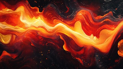 Aufkleber - Abstract representation of vibrant streams that evoke the energetic flow of fire