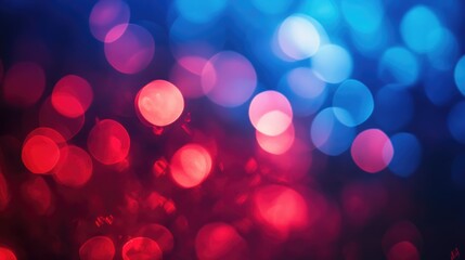 Poster - Vibrant bokeh effect backdrop featuring dynamic shades of red and blue