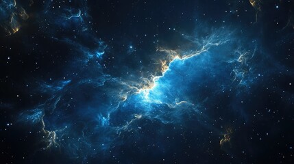 Aufkleber - Abstract Cosmic Space Background with Ethereal Blue Nebula Wallpaper