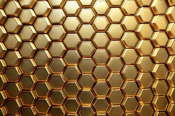 Wall Mural - abstract pattern of golden hexagons for modern design