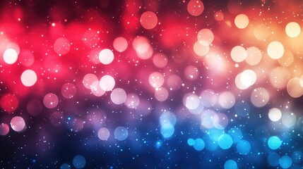Poster - Vibrant bokeh effect backdrop featuring dynamic shades of red and blue