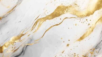 Aufkleber - Elegant marble backdrop featuring golden brushstrokes ideal for showcasing your design