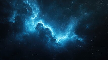 Aufkleber - Abstract Cosmic Space Background with Ethereal Blue Nebula Wallpaper
