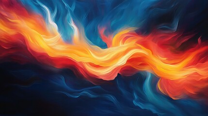 Aufkleber - Abstract representation of vibrant streams that evoke the energetic flow of fire