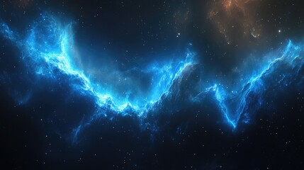 Aufkleber - Abstract Cosmic Space Background with Ethereal Blue Nebula Wallpaper