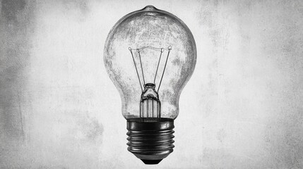 Wall Mural - Light bulb abstract background. Photocopy stippled style with collage elements of lightbulb