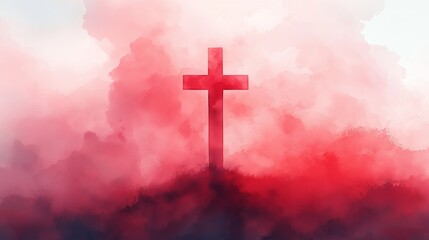 Wall Mural - Watercolor christian background