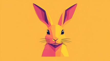 Canvas Print - Cute handdrawn rabbit head clipart in trendy textures, perfect for adding charm to your design projects.