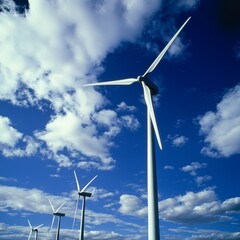 sustainable energy innovation: wind turbines clearing clouds for reduced carbon emissions
